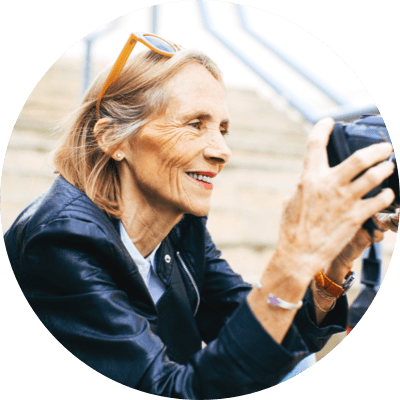 A woman taking a photo