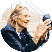 A woman taking a photo